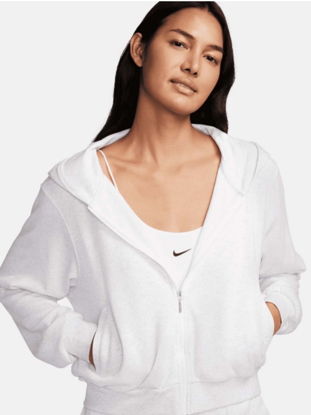 New! Nike Women's Sportswear Chill Terry Loose Full-Zip French Terry Hoodie